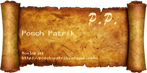 Posch Patrik névjegykártya
